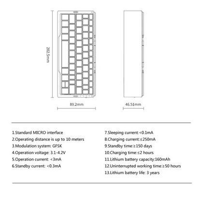 Tri-folding Bluetooth Wireless Keyboard