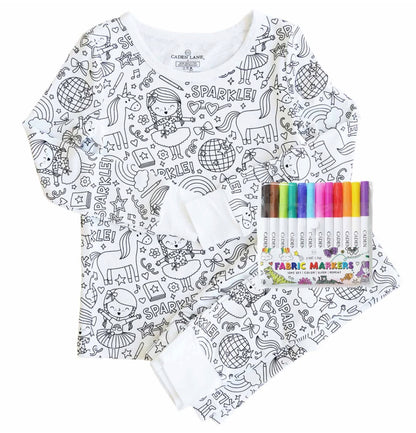 All Colorable Pajama Prints | Two Piece Set